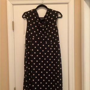 Navy tan polka dot dress